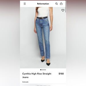 Reformation Cynthia High Rise Straight Jeans